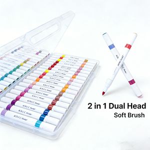 2025 Özelleştirilmiş Akrilik Kalemler 48 72 Renk Çift Yumuşak Uçlu Fırça Uçlu Sanat Boyama Kalemi DIY Çizim İçin - Product Image 1