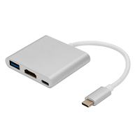Kualitas tinggi dukungan 4K @ 30Hz Tipe C ke HDMI + USB Tipe a + PD 3 in 1 HUB untuk Laptop/komputer