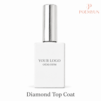 Top Coat Diamant Ultra Brillant Résistant à l'Usure Fini Cristal Transparent Vernis à Ongles Gel Qualité Salon pour Manucure