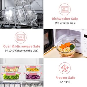 New Design Multifunctional Meal Prep Containers Bpa Free Glass Food Container Leak Proof <b>Lunch</b> <b>Box</b> Glass Lid Kitchen Use - Product Image 4