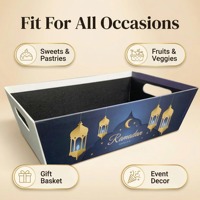 Coffrets cadeaux rigides en carton personnalisés pour l'Aïd musulman et le Ramadan Kareem, avec doublure en éponge, paniers, plateaux artisanaux, paniers-cadeaux, bougies, photos