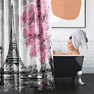 4 pièces Design créatif ville européenne paysage imperméable Polyester salle de bain accessoires huile Paris salle de bain décor Stock - Product Image 5