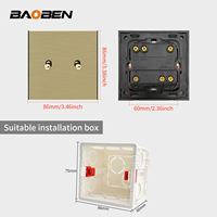 BAOBEN Interrupteur à bouton-poussoir en acier inoxydable brossé, prise de courant multifonctionnelle, convient à un usage domestique.