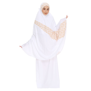 SIPO-vestido de seda de Malasia para mujer, traje de viaje de Ramadán, para rezar, bordado de encaje musulmán, Hari Solat personalizado de Singapur - Product Image 1