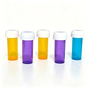 Frascos de Plástico para Pastillas de 6DR, 8DR y 13DR con Tapas a Prueba de Niños, Frascos de Medicamentos con Protección Infantil, Envases Transparentes de Color Ámbar - Product Image 2