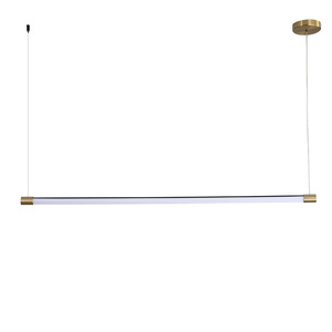 Minimalist Led Long Strip Pendant <b>Light</b> Gold 90W120 <b>Single</b> Head For Dining Room Bar Office Use - Product Image 4