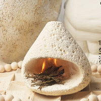 Ensemble de brûleur d'encens d'aromathérapie en céramique de luxe porte-bâton haut pour le bureau à domicile pour l'encens arabe en bois de santal d'automne