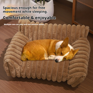 Nueva <span class=keywords><strong>Cama</strong></span> Grande y Suave para Mascotas, Sofá Cuadrado de Pana, para Perros y Gatos, Colchón Grueso, Cómodo y Ecológico, <span class=keywords><strong>Nido</strong></span> Cálido para Interiores - Product Image 2