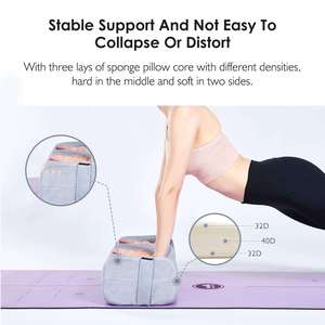 Coussin de <span class=keywords><strong>yoga</strong></span> rectangulaire en daim hautement élastique et durable, coussin auxiliaire de <span class=keywords><strong>yoga</strong></span> Iyengar, support pour le cou et la taille pour débutants, personnalisable - Product Image 5