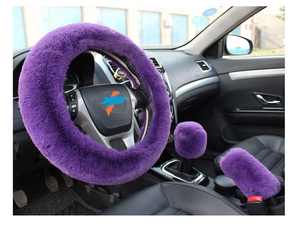 Couverture de <span class=keywords><strong>volant</strong></span> de voiture en fausse fourrure de mouton moelleux de style sport de 15 pouces Design élégant pour VW pour l'<span class=keywords><strong>hiver</strong></span> - Product Image 4
