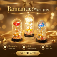 Lampe de nuit moderne en acrylique en forme de rose avec batterie intégrée - Décoration lumineuse d'ambiance pour les cadeaux d'anniversaire et de la Saint-Valentin