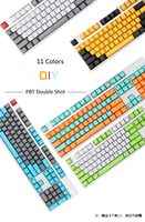 PBT Double Shot Keycaps Backlit Colorful LED Pass Through Keycap for Mechanical Keyboard DIY 2 Colors Combined 61 87 104 Keys