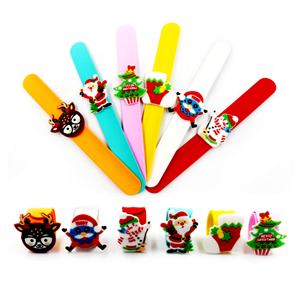 Bracelet promotionnel de Noël en silicone, bracelets à claquer pour enfants - Product Image 1