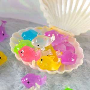 Delfín Colorido Luminoso, Miniatura de Animal Marino, Adorno Creativo para Paisajes, Decoración para Coche y Escritorio - Product Image 3