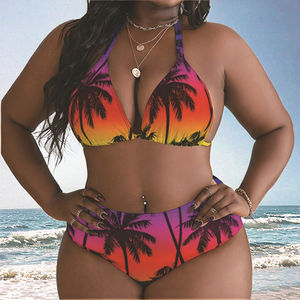Maillot de bain sexy personnalisé à volants, grande taille, motif floral et rayures, idéal pour les vacances, collection été tendance - Product Image 3