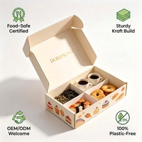 Boîte d'emballage en carton ondulé de qualité alimentaire avec logo personnalisé pour le thé, le café, les sushis, les biscuits, les pâtisseries, pour les boulangeries et les restaurants
