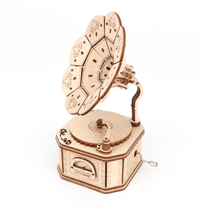 Fonograaf Muziekdoos 3d Bouwsteen Puzzel Handgemaakt Speelgoed Desktop Decoratie Vakantie Geschenk Houten Handwerk 101-500 Stuks <span class=keywords><strong>3</strong></span> - Product Image 3