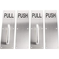 Plaque de signalisation de porte à tirer et pousser moderne personnalisée en acier inoxydable 201/304 avec alliage de zinc et fer en aluminium pour hôtels et appartements