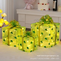 Coffret cadeau de Noël transfrontalier, ensemble de trois pièces, guirlandes lumineuses LED en forme de fleur, lumières décoratives colorées à piles, PVC
