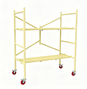 Mini échafaudage mobile pliable en acier, design industriel moderne, revêtement en poudre, utilisation en extérieur - Product Image 1