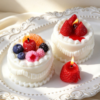 Handgemaakte sojawas fruitcake geurkaars hartvormig aardbeienroom dessert simulatie voedsel aromatherapie kaars huisdecoratie