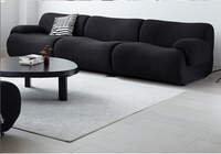 Canapé-lit inclinable d'intérieur avec assise profonde en tissu, cadre en bois, rembourrage en éponge, canapé sectionnel pour salon