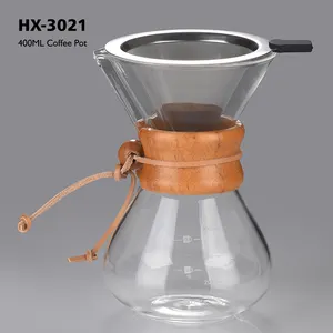 400ML 유리 커피 주전자 아랍어 여과기 커피 냄비 차 냄비 붕규산 유리 커피 메이커