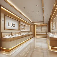 LUX Présentoir de comptoir de bijouterie moderne de luxe Design d'intérieur de bijouterie Led vitrine de bijoux pour magasin de détail