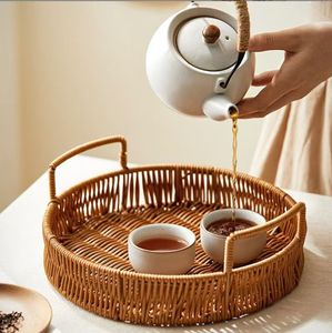 صينية مطبخ جديدة مصنوعة يدويًا من البلاستيك PP منسوجة للوجبات الخفيفة والخبز والفواكه وتنظيم الإفطار - Product Image 4