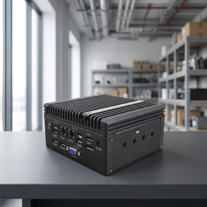 Nouveau mini-IPC industriel sans ventilateur 4-LAN |   HVAEIPC K100N <span class=keywords><strong>Intel</strong></span> Quad <span class=keywords><strong>Core</strong></span> I3/I5/<span class=keywords><strong>I7</strong></span> GDDR3 DDR3 RAM SSD 10W Windows/Linux Garantie 3 ans - Product Image 1
