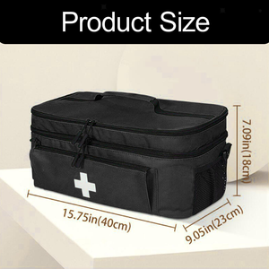 Sac médical - Trousse de premiers soins vide, trousse d'<span class=keywords><strong>urgence</strong></span>, sac d'infirmière, organisateur de médicaments grande capacité avec plusieurs compartiments - Product Image 3