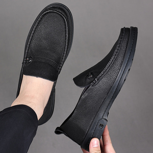 Mocassins pour hommes printemps, chaussures décontractées d'affaires, mocassins en cuir pleine fleur à bout bas, tendance - Product Image 5