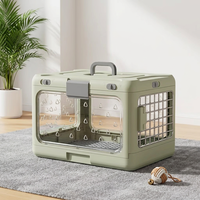 Cage de transport pliable et portable pour animaux de compagnie, idéale pour pique-niques en extérieur, visites chez le vétérinaire, approuvée par les compagnies aériennes, double porte, respirante