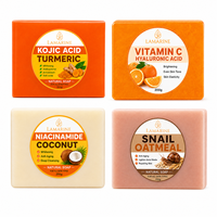 Savon en papier artisanal végétalien anti-acné éclaircissant et blanchissant à la vitamine C naturelle, au curcuma et à l'acide kojique, vente en gros sous marque privée