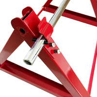 Support de bobine de câble JH-Mech, robuste, résistant aux intempéries, réglable, pliable, design compact, rouge, en acier.