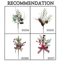 Weiße künstliche Beeren- und Apfel-Weihnachtszweige, gefrostet, 30 cm, florale Baumschmuck-Dekoration, verpackt für Weihnachtsfeier und Zuhause