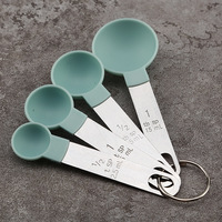 Cuisson Cuisson 8 Pièces Manche En Acier Inoxydable PP En Plastique De Qualité Alimentaire Cuillère Tasse Liquide Sec Ingrédient Tasse À Mesurer Cuillère Ensemble