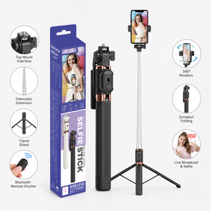 Trípode Telescópico JC-20 para Selfies de 1650 mm, Soporte de Acero Inoxidable con Abrazadera Ancha para Teléfono - Product Image 3