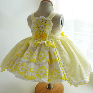 Vestidos Españoles Amarillos de Verano para Bebés Niñas, Conjunto Infantil de Moda Vintage, Ropa Infantil al por Mayor para Boutiques - Product Image 5