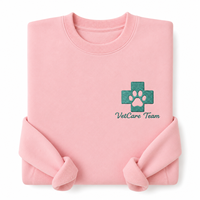 Sudadera Personalizada con Bordado para Equipo Veterinario, con Logotipo de Cruz y Huella de Pata, Uniforme para Personal de Hospital de Animales
