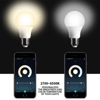 Ampoule LED intelligente Wi-Fi bicolore à économie d'énergie de qualité supérieure E27, lumière froide et chaude
