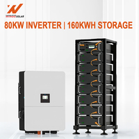 Invertisseur solaire hybride Deye 80KW, système solaire hybride avec batterie lithium haute tension de 160 kWh pour système solaire industriel