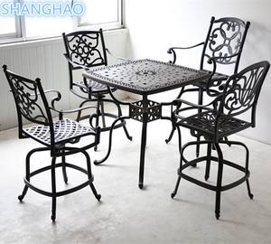 Tabouret <span class=keywords><strong>de</strong></span> <span class=keywords><strong>bar</strong></span> ergonomique en fonte d'aluminium avec repose-pieds et siège profilé à prix avantageux - Product Image 4