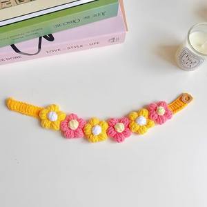 قطع هودي كروشيه منسوجة يدويًا ، أوشحة قلادة صغيرة ، كلب قابل للتعديل/(مع أقواس)-للزينة الاحتفالية - Product Image 5