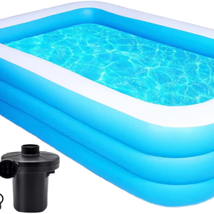 Piscine gonflable en PVC pour enfants et adultes, design rectangulaire durable, piscine familiale gonflable de grande taille - Product Image 1