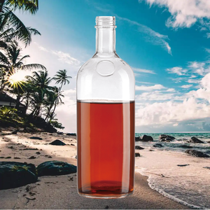 Botellas Clásicas de Vidrio de 500 ml y 750 ml, Venta al por Mayor, Botellas Vacías Transparentes Redondas para Vodka, Whisky y Tequila - Product Image 1