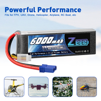 Zeee 11.1V 3S 6000mAh 60C Lipo Batterie EC5 Plug avec XT60 XT90 Connecteur 3S Lipo Batterie Pour RC Voiture Avion Camions Bateaux