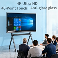 Pizarra Interactiva 4K UHD IP65 Antideslumbrante para Interiores con Pantalla Táctil, Compatible con Android/Windows SDK, para Uso Educativo
