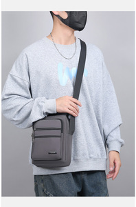 Sacs messager pour hommes au design tendance, sac à bandoulière simple en Oxford, sac de poitrine pour hommes, petit sac bandoulière croisé, sac banane - Product Image 5