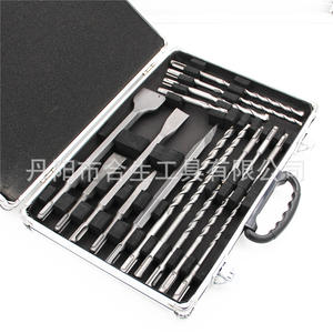 17Pcs Electric Hammer <b>Drill</b> Set SDS Plus Spiral <b>Bit</b> Flat Pointed Chisel Aluminum <b>Case</b> For Wall Drilling Hole Making - Product Image 2